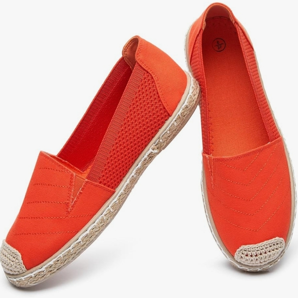 Orange Flat Slip-ons